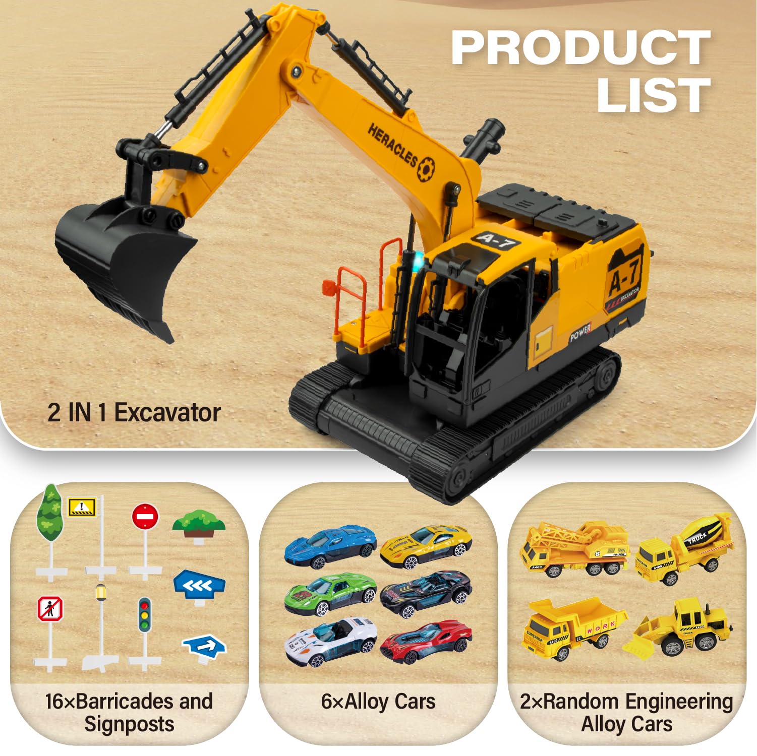 Pelleteuse Télécommandée 11 Canaux Excavatrice RC Enfants Échelle 1:20 Avec Lumière Et Son, Batteries Rechargeables 1200 MAh, Jouet Véhicule De Construction, Pour Enfant, Cadeau D'Anniversaire | FR