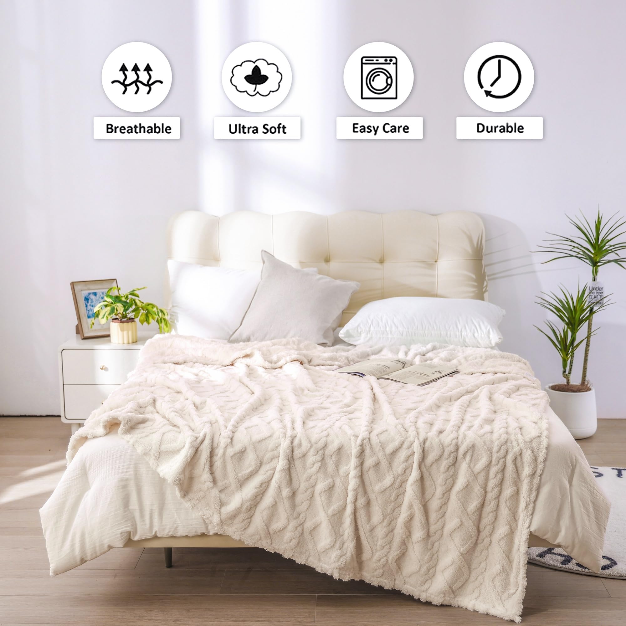 VANJOROY Fleece Blanket Large Throw for Sofa and Bed,400 GSM Lightweight Blanket - Image 4