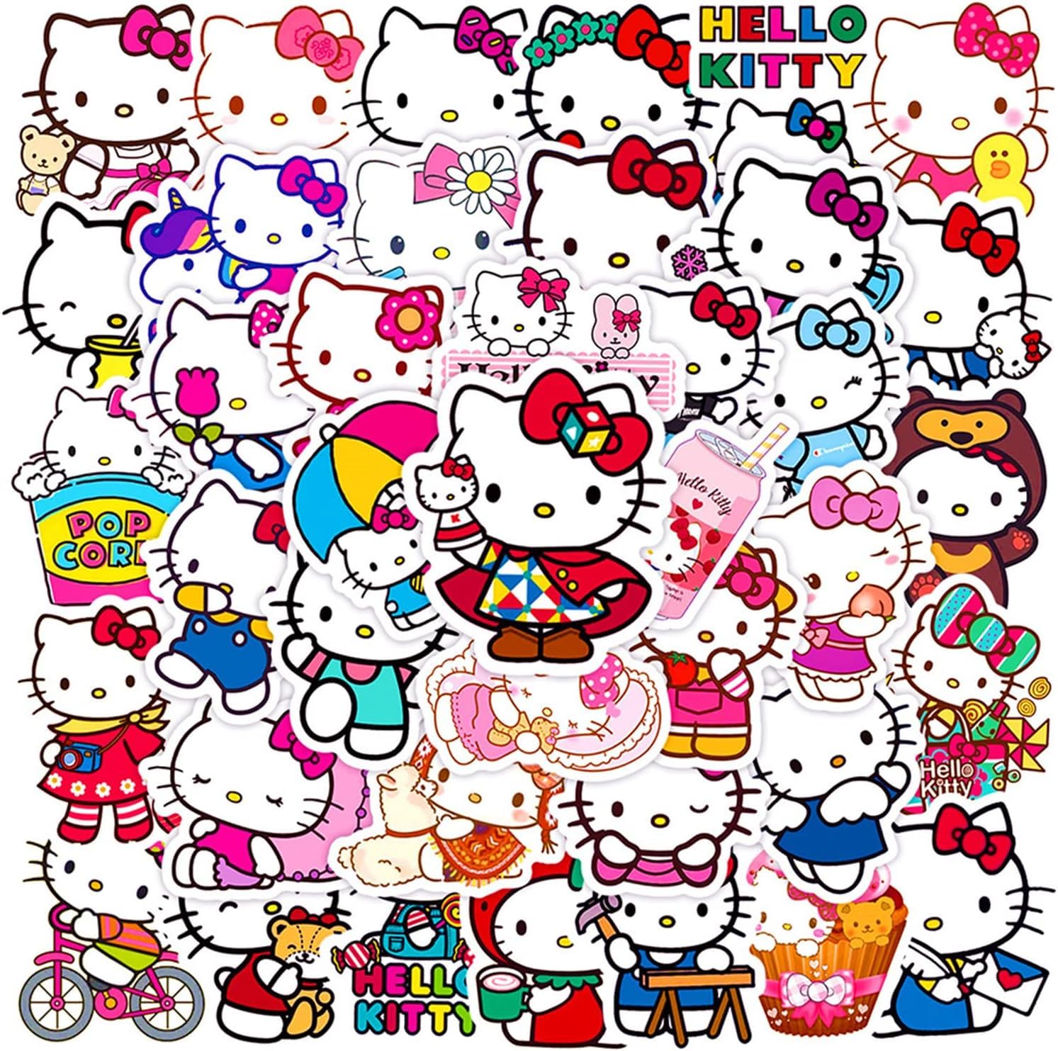 Stickers Hello Kitty imperméables pour décorer votre ordinateur portable et vélo