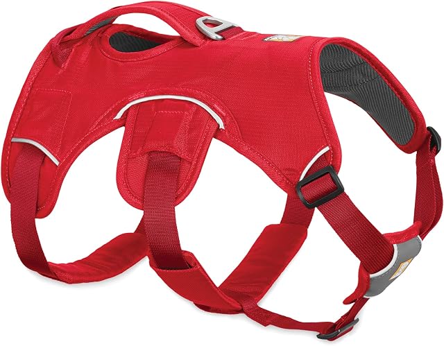 RUFFWEAR Web Master Multi-Use Dog Harness, Rugged Environments, Working Dogs, Small Breeds, Adjustable Fit, Size: Small (56-69 cm/22-27 in), Red Currant