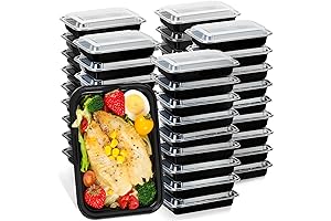 Moretoes 28oz Meal Prep Containers with BPA-Free Lids (50 Pack)