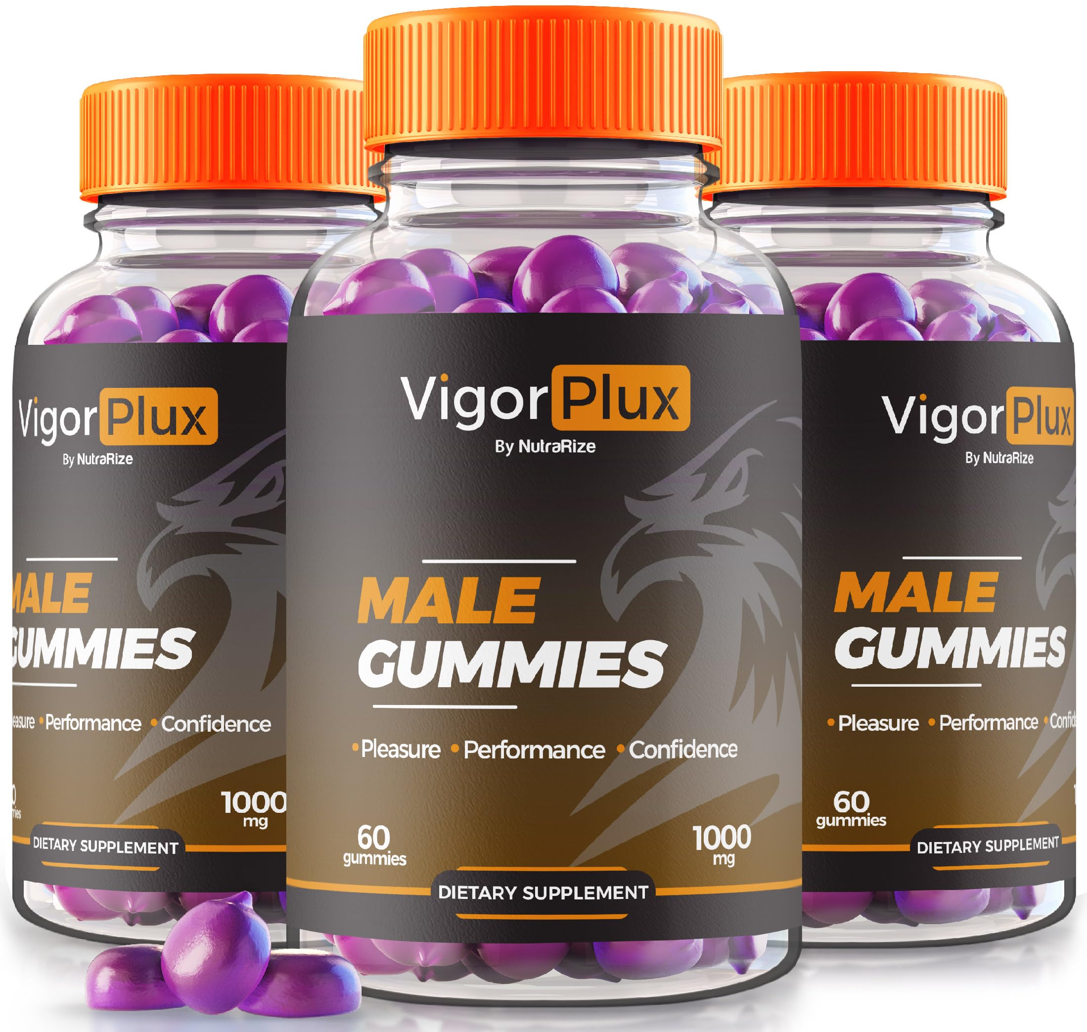 NutraRize(3 Pack) Vigor Plux, VigorPlux Male Gummies, VigorPlux Gummies for Men, All-Natural Supplement to Support Overall Performance and Confidence, Official Gummy s Formula Reviews (180 Gummies)