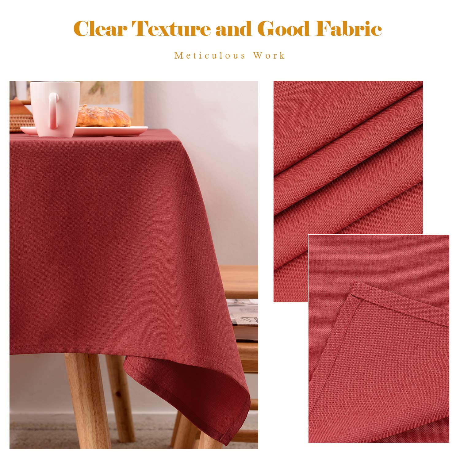 BALCONY & FALCON Tovaglia Impermeabile Antimacchia Rettangolare in Fili Sottili Adatta per Interni Esterni Giardino Ristorante e Decorazione