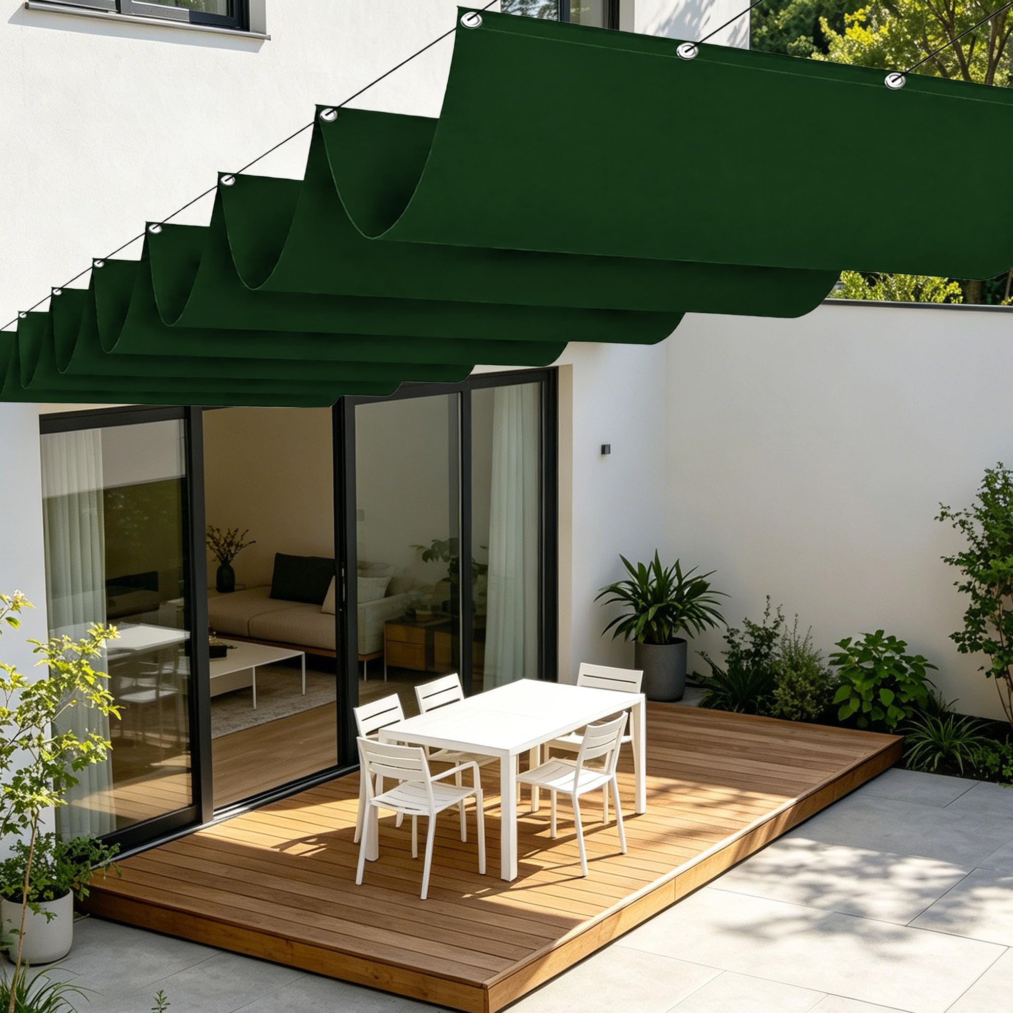 Toile d'ombrage imperméable et rétractable contre le soleil de terrasse