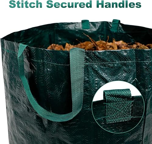 Miniatura 4 de Solution4Patio - Paquete de 6 bolsas de basura reutilizables para patio, 20 galones, bolsa de jardín de 17 x 15 x 18.5 pulgadas, bolsas gruesas para