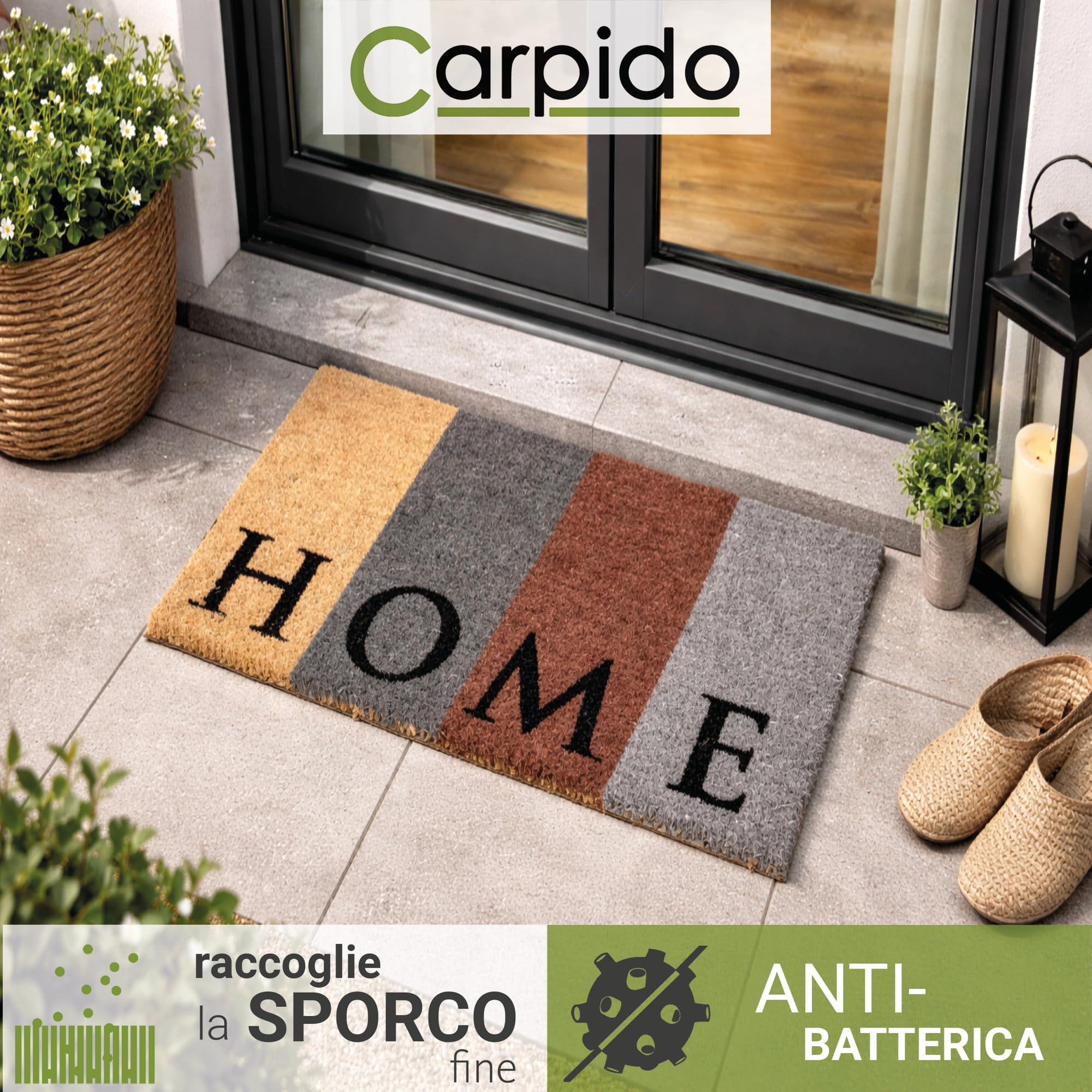 Zerbino moderno per interni 40 x 60 cm Testo Didascalia Motivo Cocco