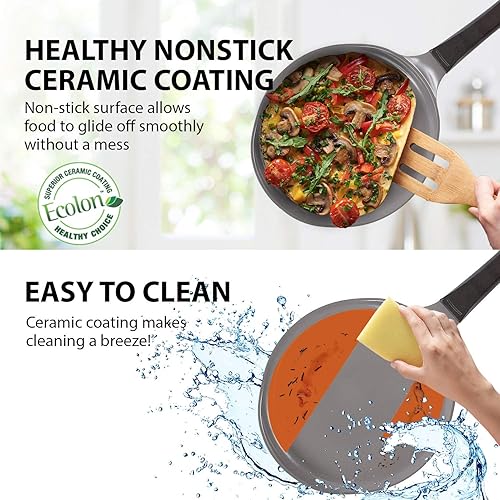 Miniatura 4 de Molde antiadherente de cerámica de 10 pulgadas., Molde para crepas, Rojo (Chili Pepper)