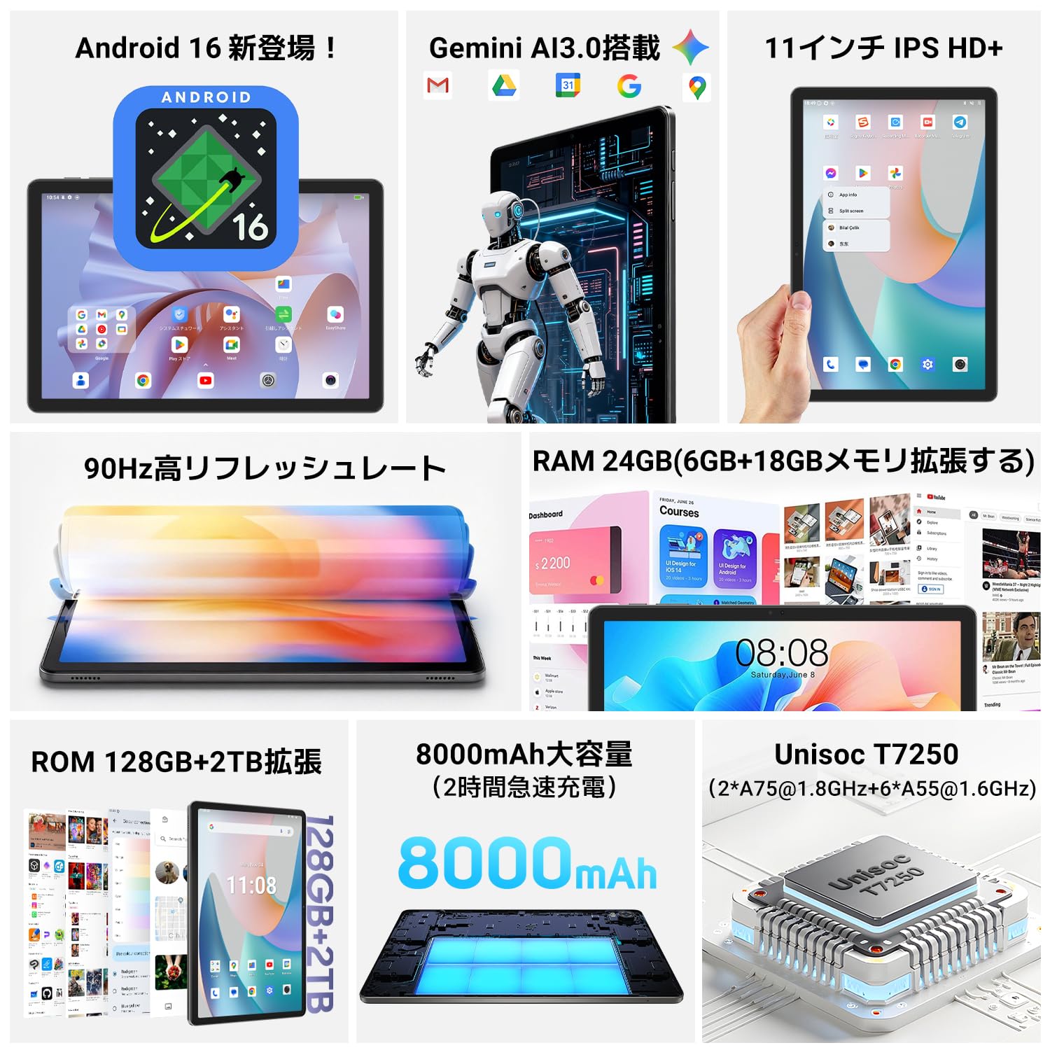 Amazon.co.jp: 【2026新登場タブレット Android16 11インチ】Tabwee