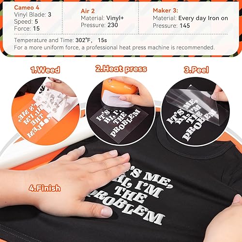 Miniatura 9 de WRAPXPERT Rollo de vinilo de transferencia de calor 3D verde menta, rollo de vinilo HTV verde para planchar en vinilo de 10 x 5 pies, vinilo