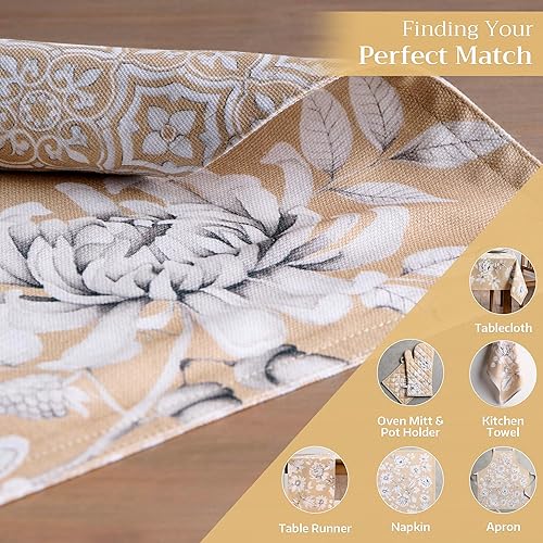 Miniatura 5 de Maison d' Hermine - Juego de 4 manteles individuales de 100 % algodón, decorativos y lavables, para regalos, comedor, cocina, fiestas, campamento,