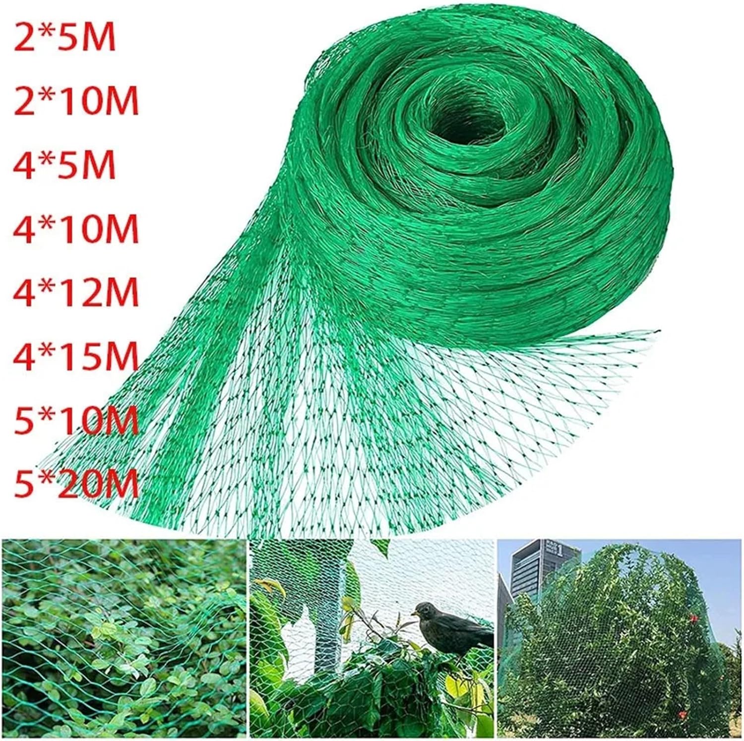 Tree Netting Plant Netting Anti Bird Net Mesh Garden Protect Plants and Fruit Trees from Birds Deer Poultry(4mx10m)