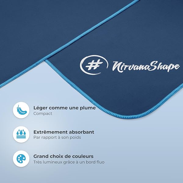 NirvanaShape Serviette Microfibre| Séchage Rapide, Légère, Absorbante | Serviette de Sport/Serviette de Bain de Voyage| Idéal pour Le Sport, Le Plein Air, la Plage, Le Camping et Le Sauna - 2