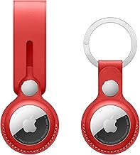 PU Leather Protective Case Set for Airtag Keychain - Airtag Case + Pendant Compatible with Airtags, Easy to Hold Anywhere, Anti-fall, Airtag NOT Included (Red)