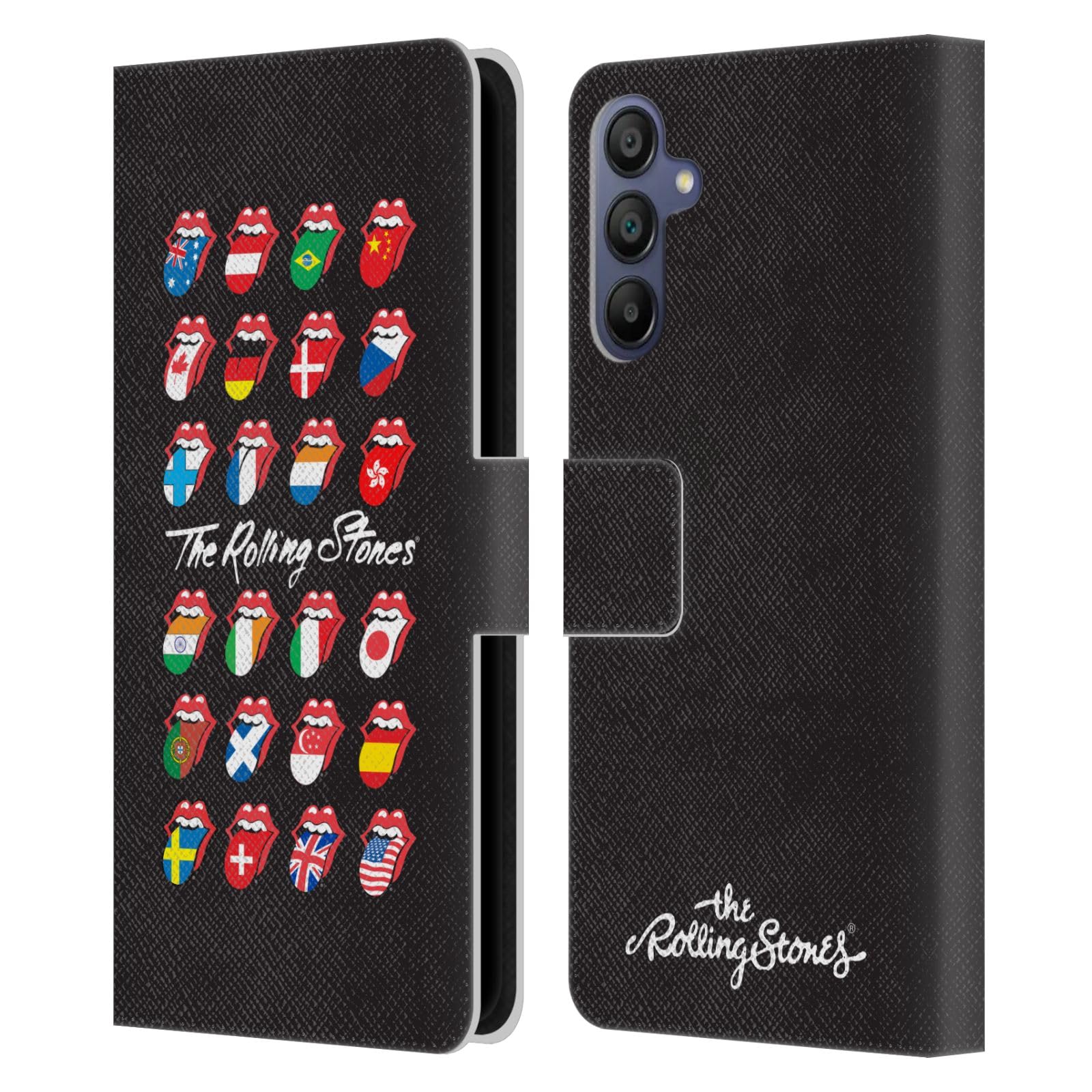 Funda de cuero Samsung Galaxy A15 de The Rolling Stones Head Case Designs con tapa libro 7