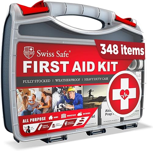 Swiss Safe Kit de primeros auxilios 2 en 1 para automóvil, viajes y hogar, negocios  Mini kit adicional para ayuda de emergencia médica,