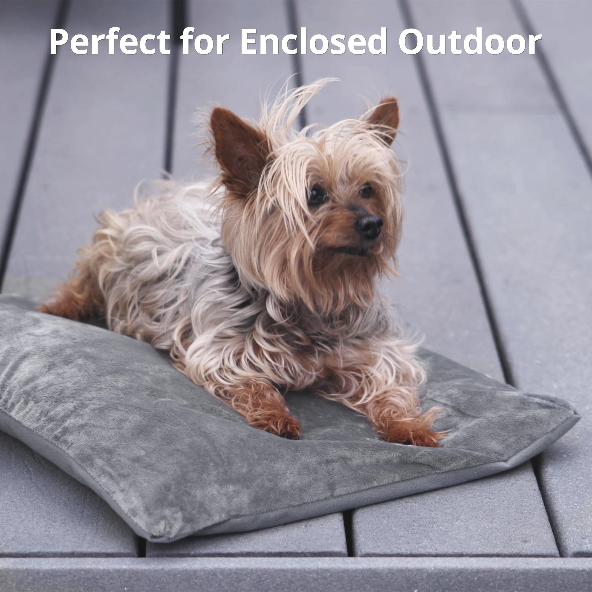 Petace Outdoor Heated Cat Bed, Soft Pet Heating Pad with Steel-Wrapped Cord, Outside Pet Warmer for Feral Cats and Dogs, 27.5