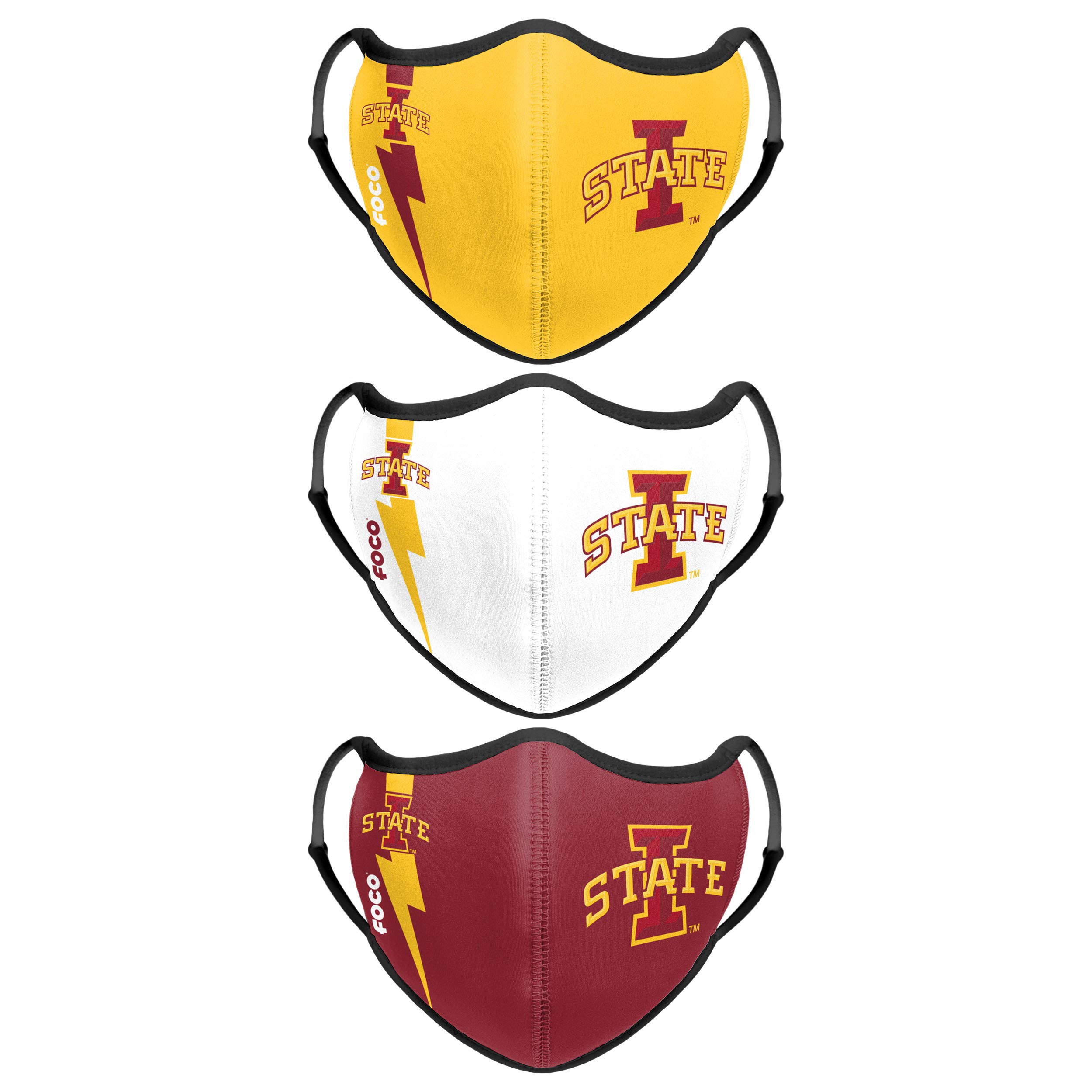 FOCO Iowa State Cyclones NCAA Sport 3 Pack Face Cover