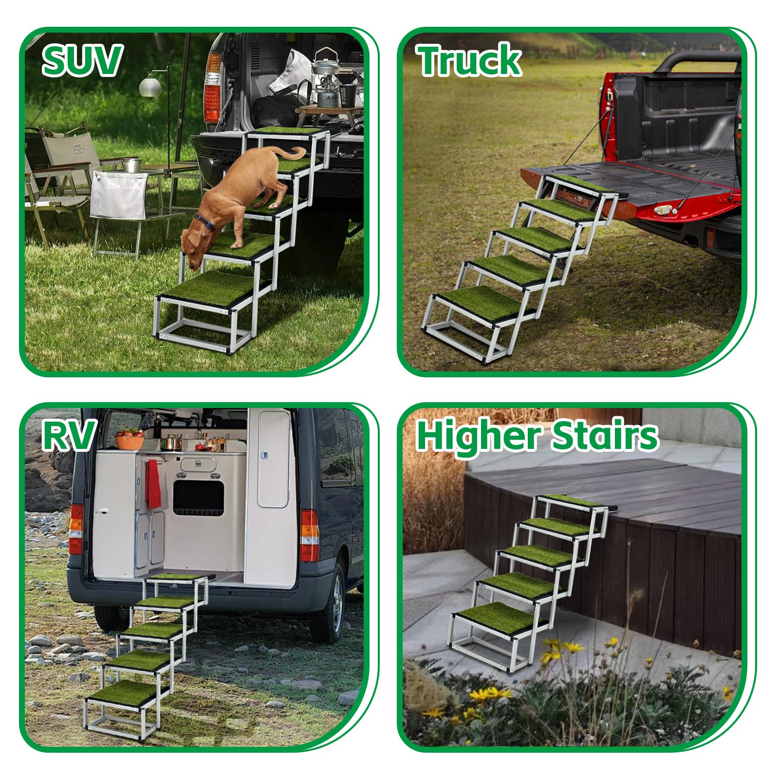 Rampa Plegable para Perros Coches, Escalera de Aluminio para Perros Grandes, Antideslizante, hasta 70 kg