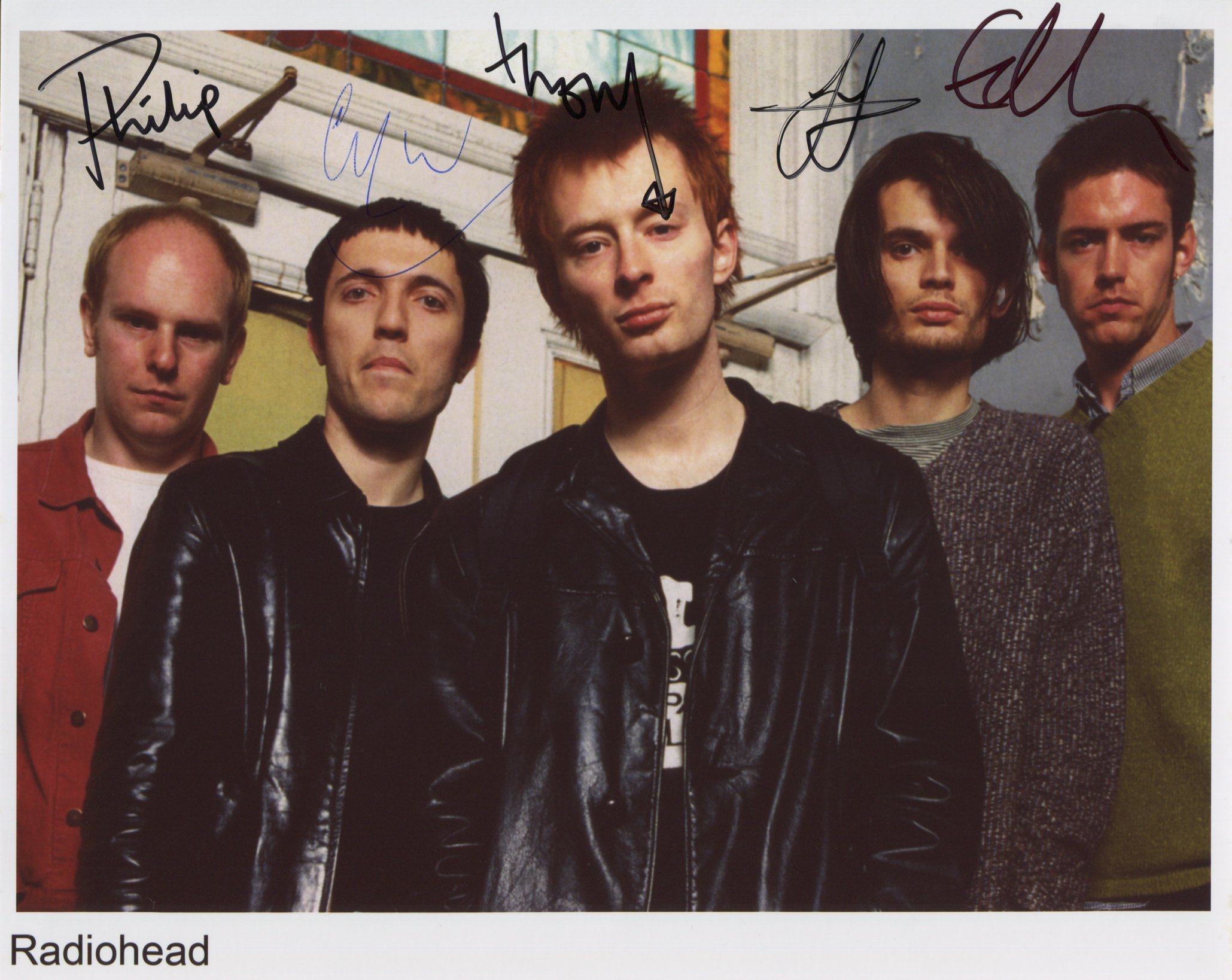 Radiohead FULLY SIGNED Photo 1st Generation PRINT Ltd 150 + Certificate (2)