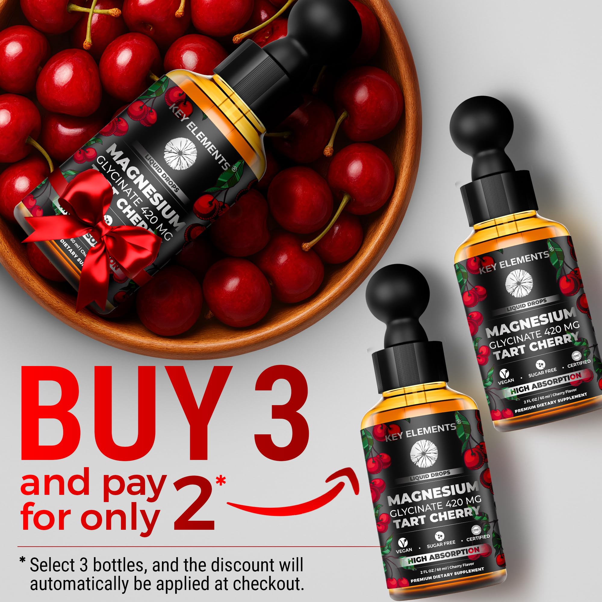 Liquid Magnesium Glycinate 420 Mg with Natural Tart Cherry Extract — Amazon image 2