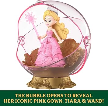 Mattel Universal Pictures Wicked Glindas Floating Bubble Toyset with Vehicle & Glinda Small Doll in Signature Look, Inspired by The Movie
