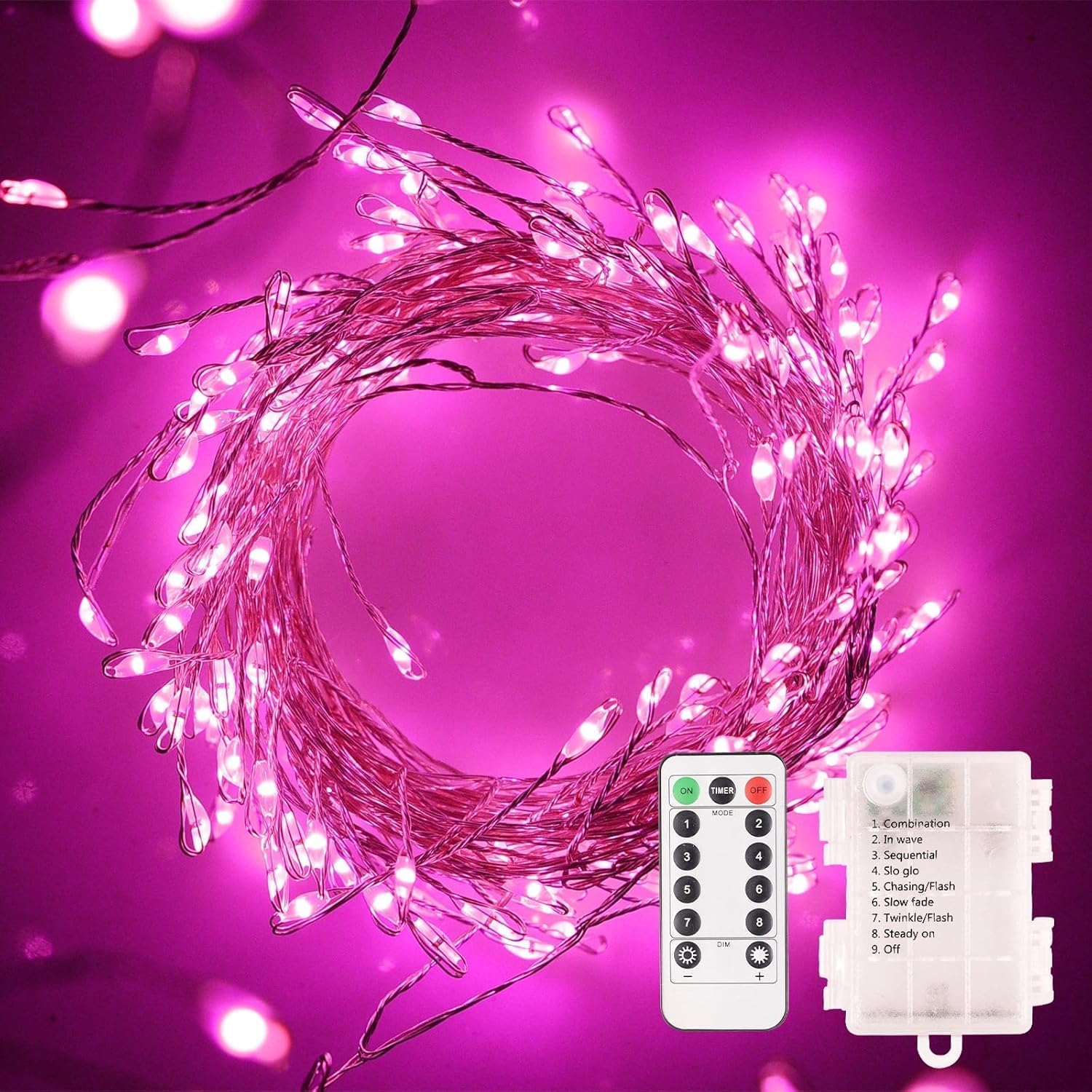 200 LED 10Ft Pink Lights