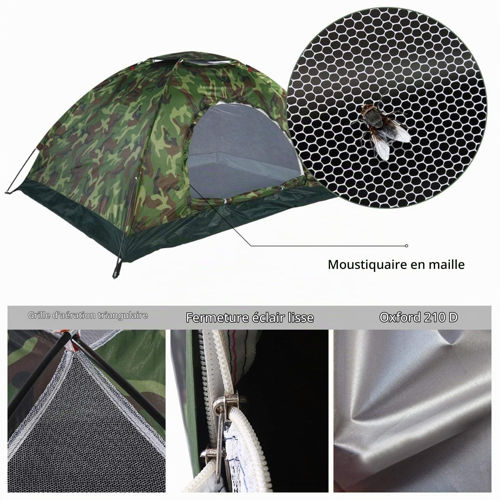 Tente pour 2 personnes, protection contre les UV de camouflage extérieur Tente imperméable pour 2 personnes, tentes légères pour enfants ou adultes pour le camping, la randonnée, les voyages, la rando