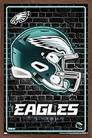 Vista 10 de Trends International NFL Philadelphia Eagles - Póster de pared con casco neón 23, 34 pulgadas de largo x 22.4 pulgadas, versión enmarcada de madera