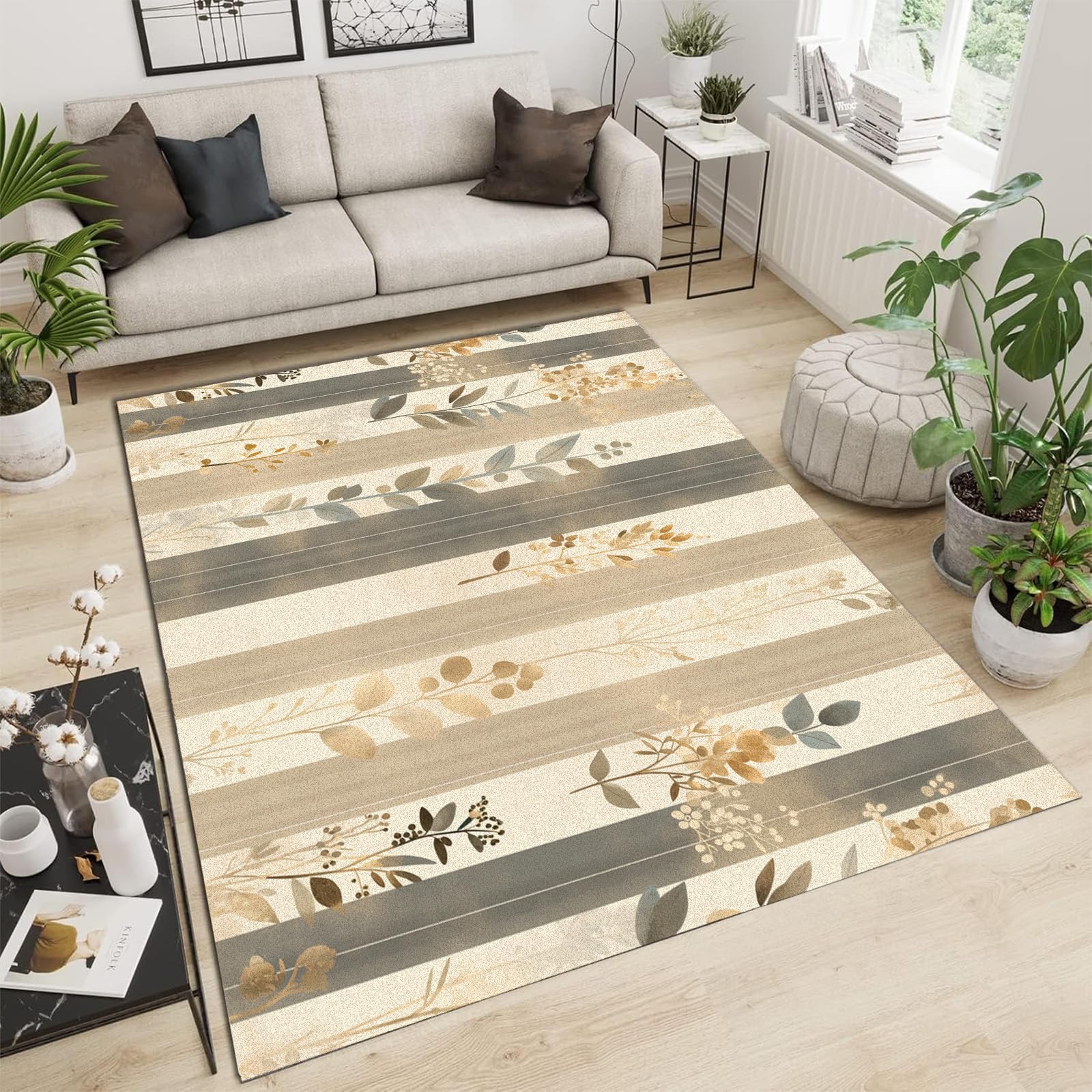 Tapis poils ras antidérapant et lavable 150x210 cm pour entrée séjour et chambre
