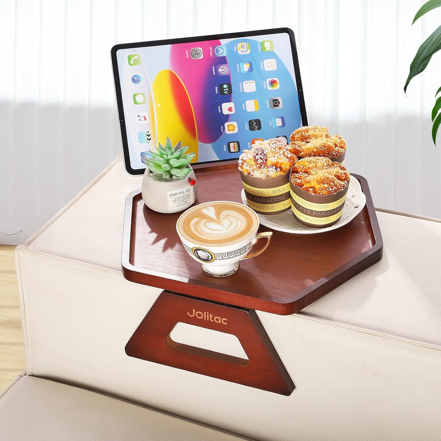 Sofa Arm Clip Tisch - Breite Verstellbar 5,5-25,5cm Abnehmbarer Couchtisch