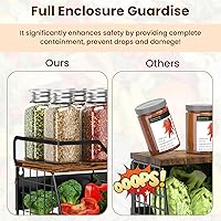 Vista 4 de Magnetic Shelf for Fridge with Wood Lid & 4 Hooks, Fruit Potato & Onion Storage Bins, Pantry Organizer & Storage, Large Container Magnetic Spice