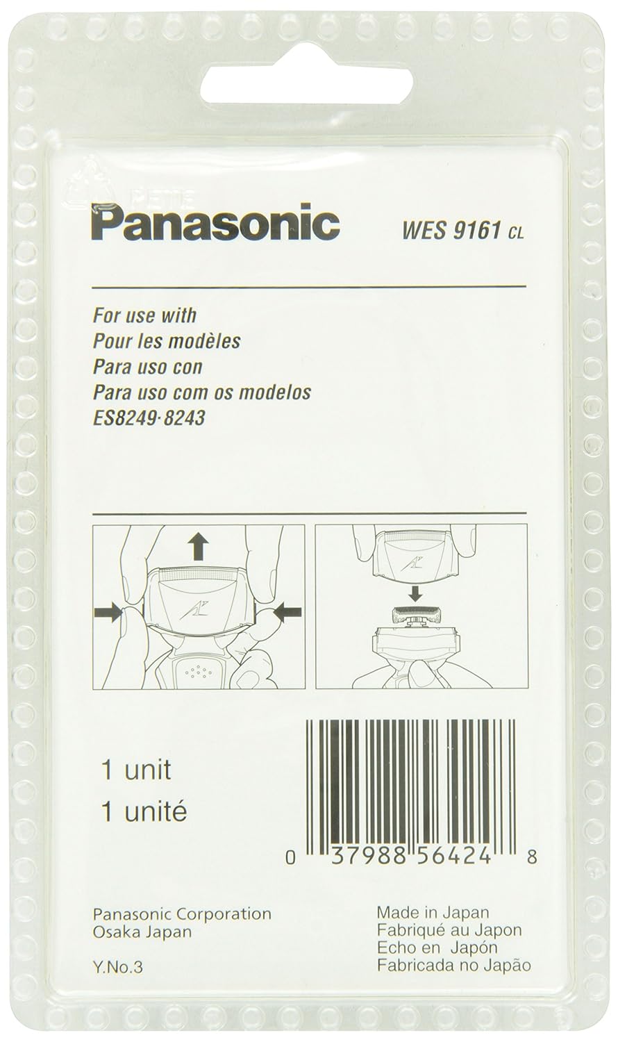 Panasonic Shaver Replacement Outer Foil WES9161CL, Compatible with ARC4 4-Blade Shaver ES8243AA
