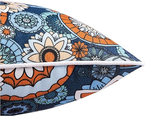 Miniatura 4 de JMGBird Juego de 2 almohadas lumbares para exteriores de 12 x 20 pulgadas, impermeables, con inserto, cojín decorativo rectangular de jardín para