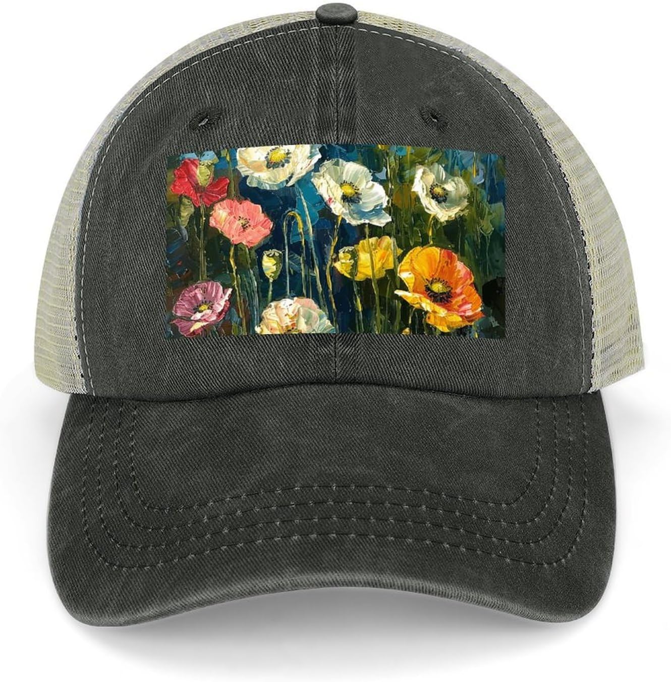 Dark Green Plants Sport Hat for Men Women Hollow Cowboy Hat Adjustable Baseball Cap Apparel Gifts Accessories