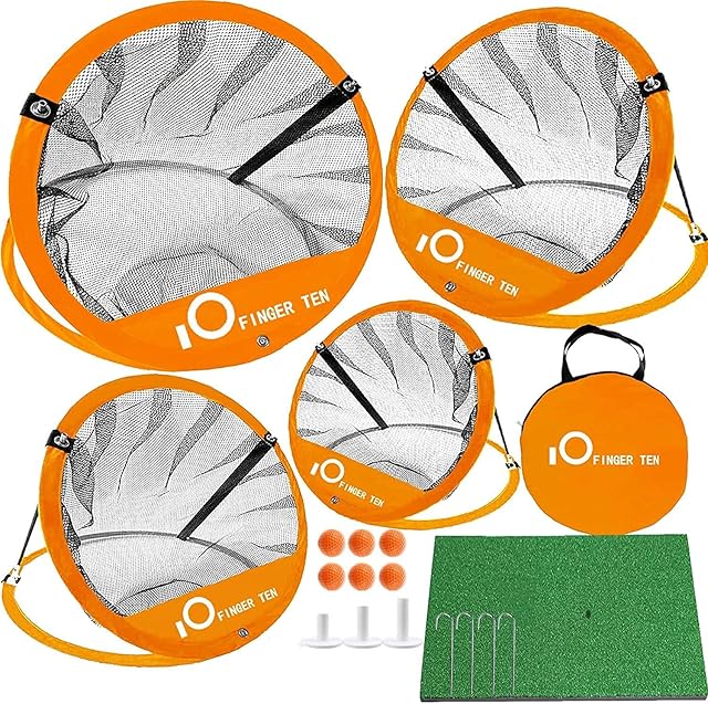 FINGER TEN Golf Chipping Net with Mat for Garden Outdoor Indoor