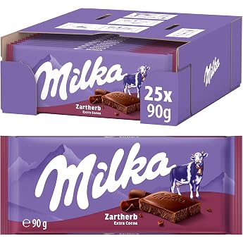 Milka Delicate Tart Chocolate Bar 90g Pack of 25