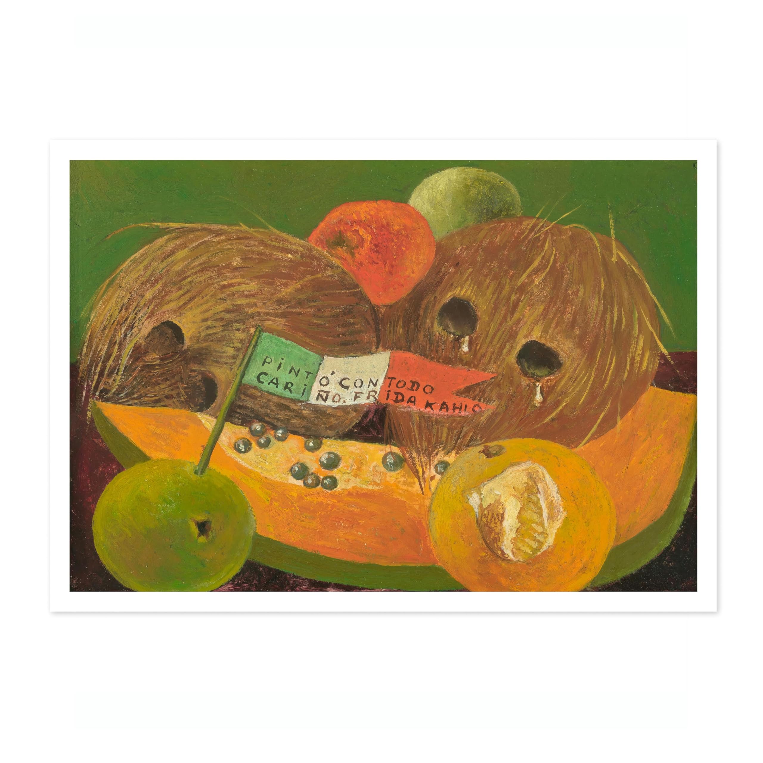 Weeping Coconuts Frida Kahlo Poster, Classic Art Painting Print, Art Exhibition Neutral Wall Art, Vintage Minimalist Home Decor Picture, A3 (Print Only) - 42x29.7cm