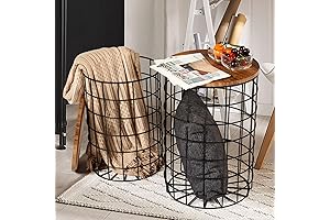 oneinmil Nesting End Table with Storage - Versatile Blanket Side Table for Living Room Decor