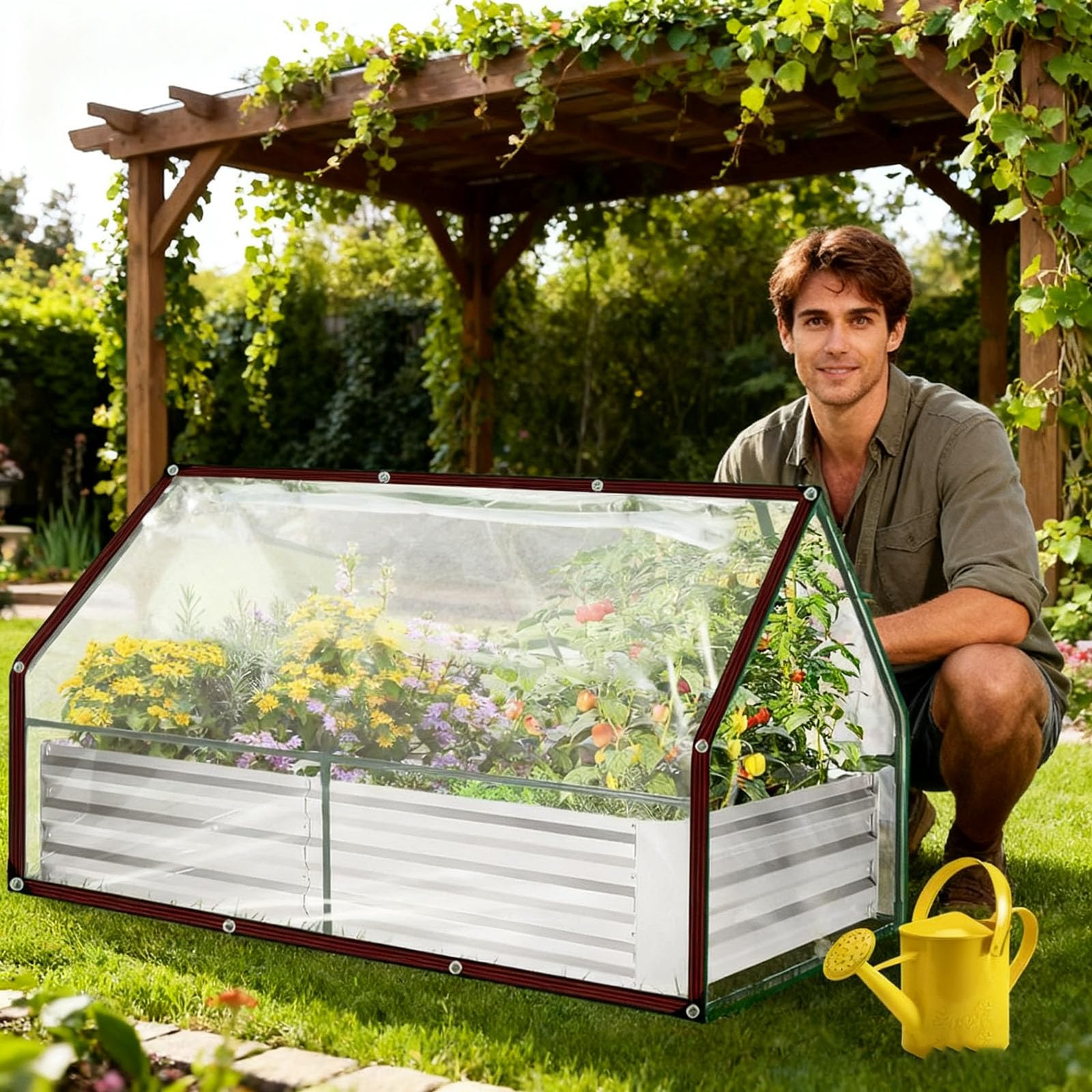 Produktbild von Transparente Abdeckplane Mit Ösen – Reißfest, Wasserdicht, Für Gewächshaus, Fenster Oder Als Sichtschutz