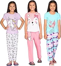 TotzTouch Girls Cotton ' Night Wear Dress T Shirt & Pyjama Set Age 6 Months to 15 Years