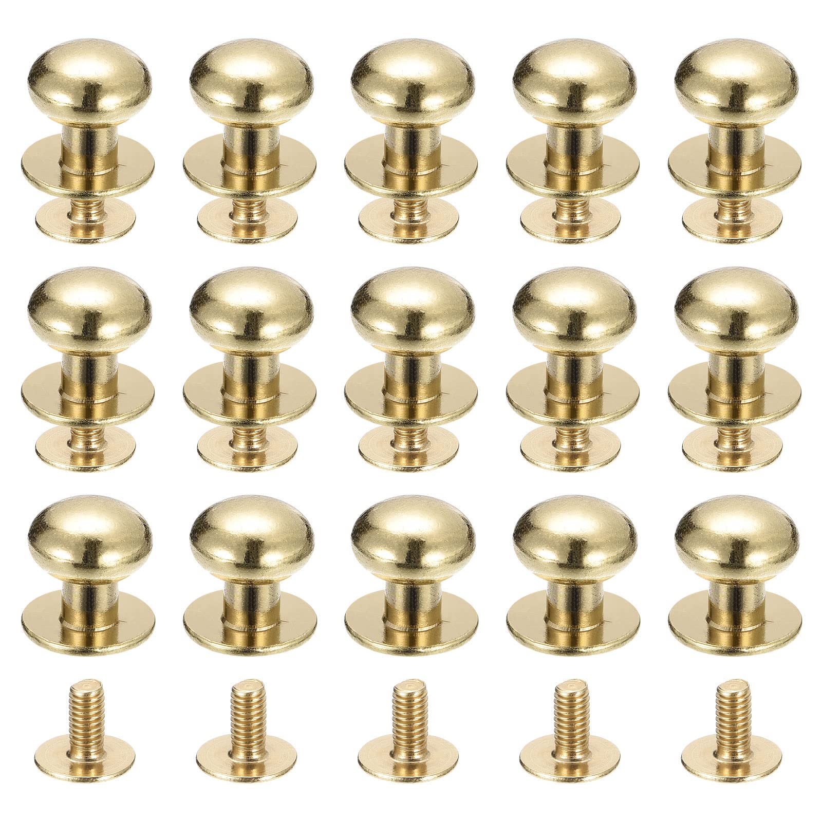 Rivets à tête sphérique de 10 mm dorés à vis de finition haut de gamme