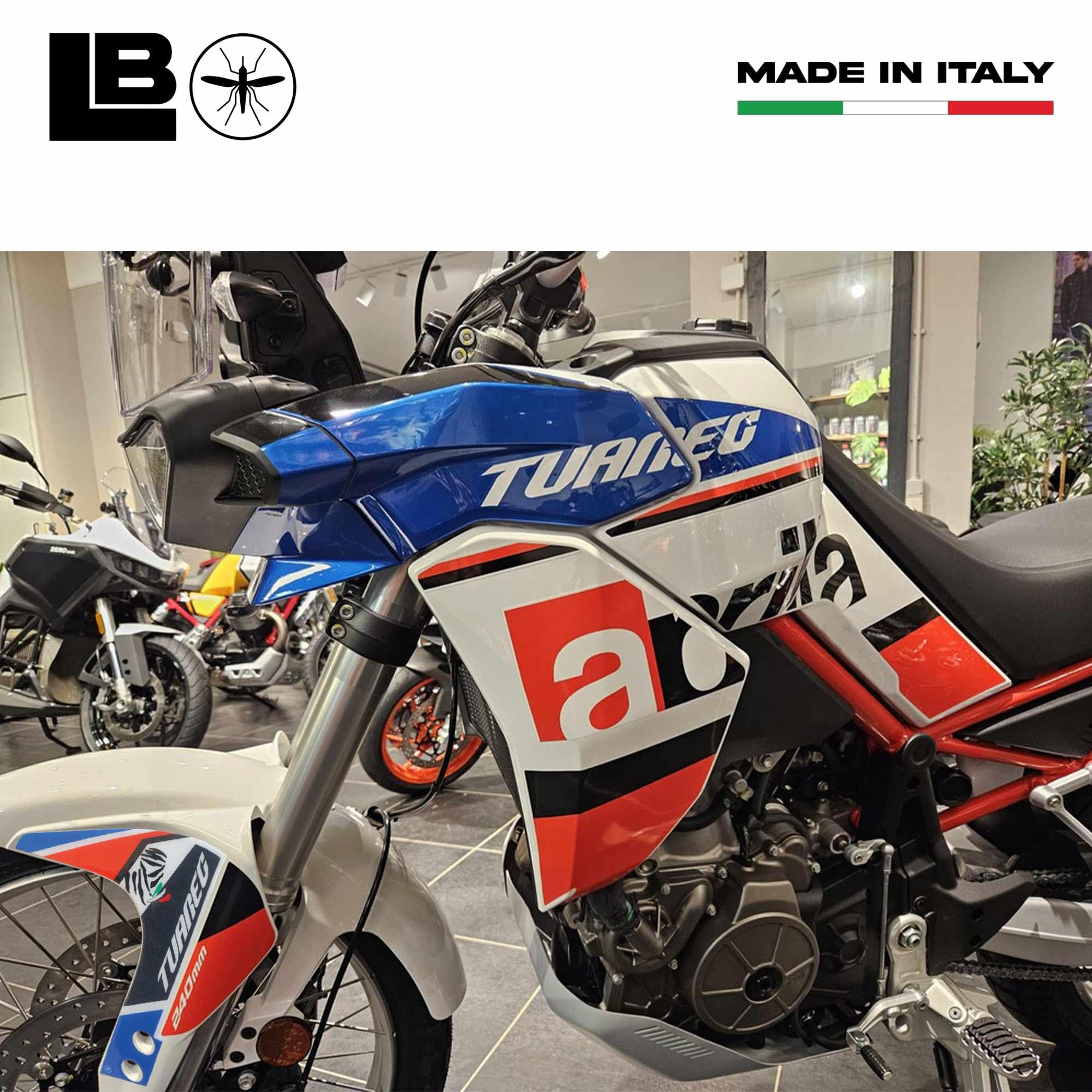 Labelbike 3D Aufkleber Für Aprilia Tuareg 660 Podium 2023-2025 – Rot Schwarz, Handharzbeschichtet