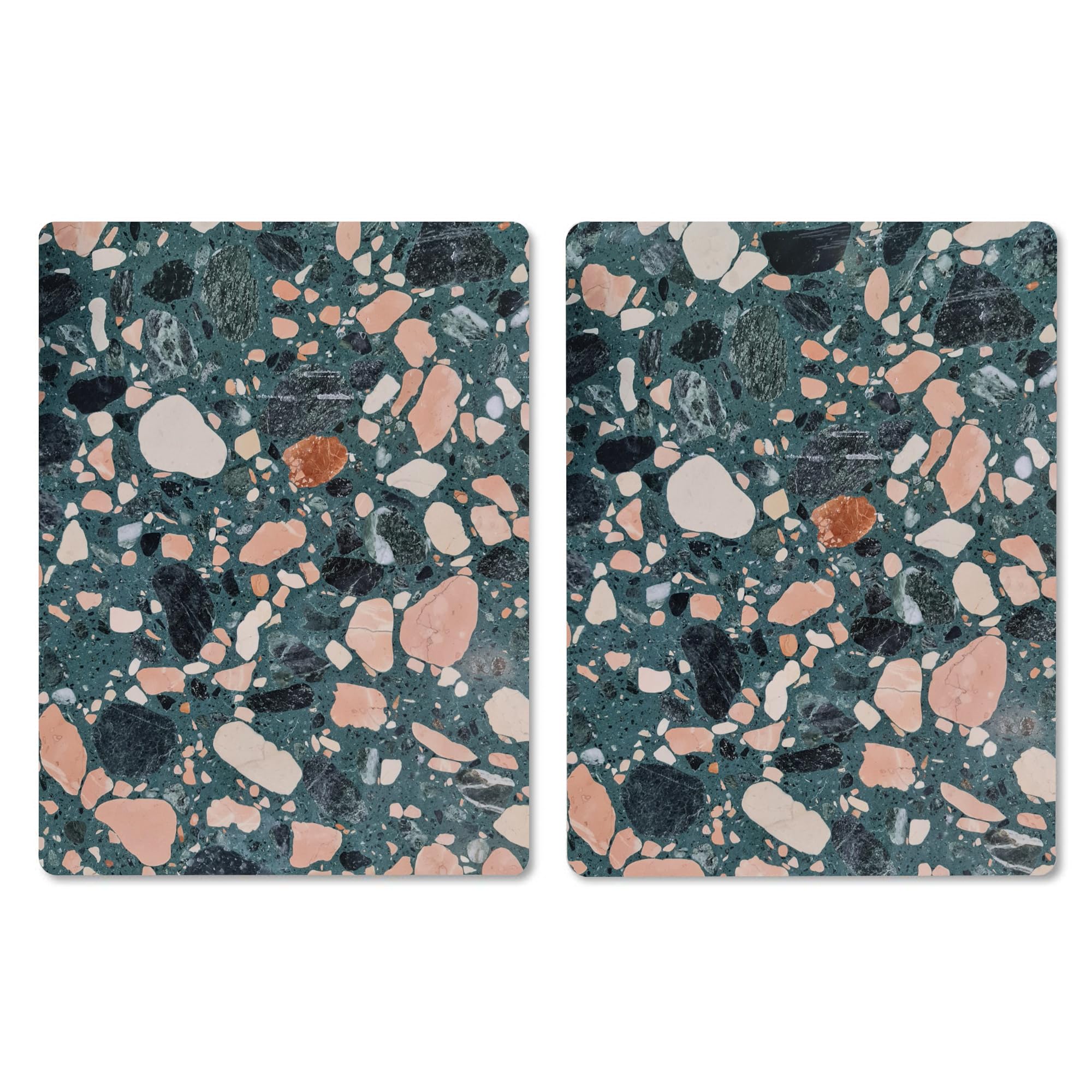 Pagnanno Hob Covers Chopping Board Pack of 2 - Versatile Kitchen Board Glass Worktop Savers - Heat Resistant Sink Boards, Worktop Protectors - Marble Effect Grey (Design 18, 50x40CM) โ image 1