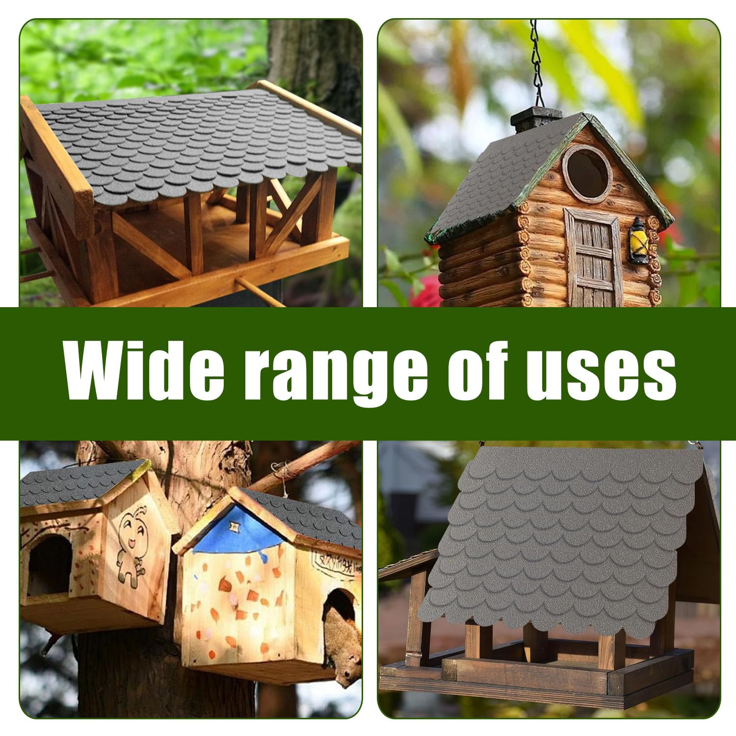 Autoadhesivas Tejas De Techo, 32 Piezas Tejas De Fieltro Impermeables, Aut0adhesivas Para Casas De Pájaros, Tejas para Techos Aut0adhesivas, Mini Fieltro para techos, Casas De Pájaros, conejeras