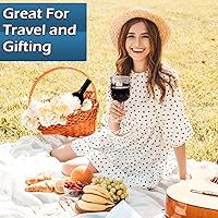 Vista 5 de Home-X Copas de plástico – 4 copas de vino de acrílico transparentes reutilizables con tallos, copas de vino elegantes e irrompibles para champán