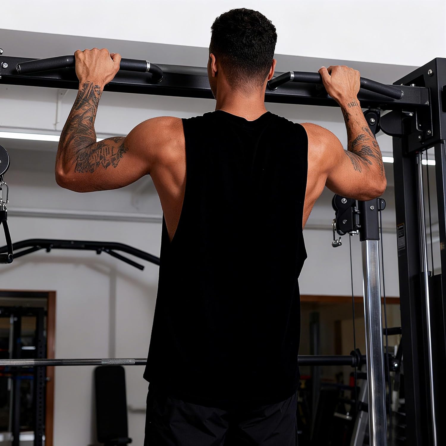 Men's Workout Tank Tops Cotton Gym Muscle Sleeveless T-Shirts Bodybuilding Fitness Athletic Tank Tops - Image 2