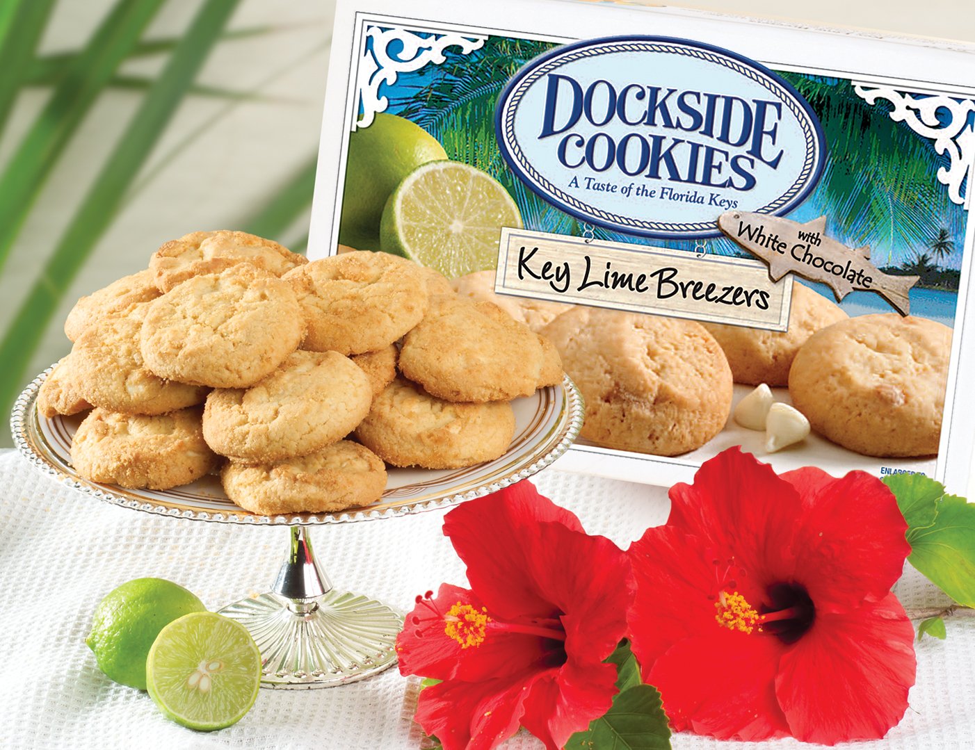 Dockside Market Key Lime Cookies - Our Crunchy Shortbread & Handmade Cookies are baked in small batches. Gourmet Cookies Made with Natural Key Lime Juice and White Chocolate Chips - 6 oz. Pack of 3