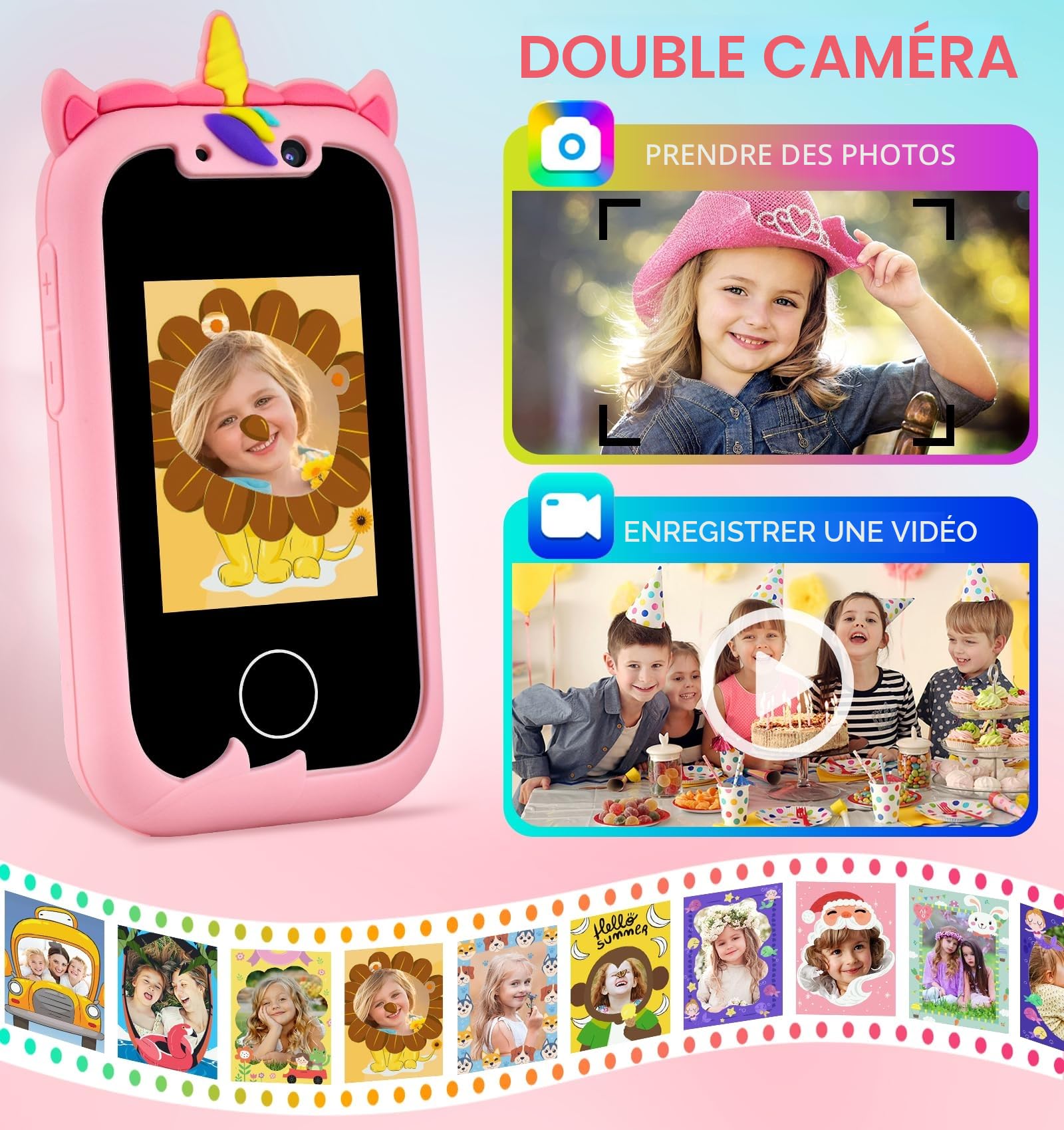 Telephone Enfant Téléphone Portable Ans Téléphones Fixes et Portables pour Enfants 2 3 6 8 10 11 Ans Smartphone Portable Enfant 2 3 4 5 6 7 8 9 10 11 12 Ans Kids Phone Jouet Set Smartphone