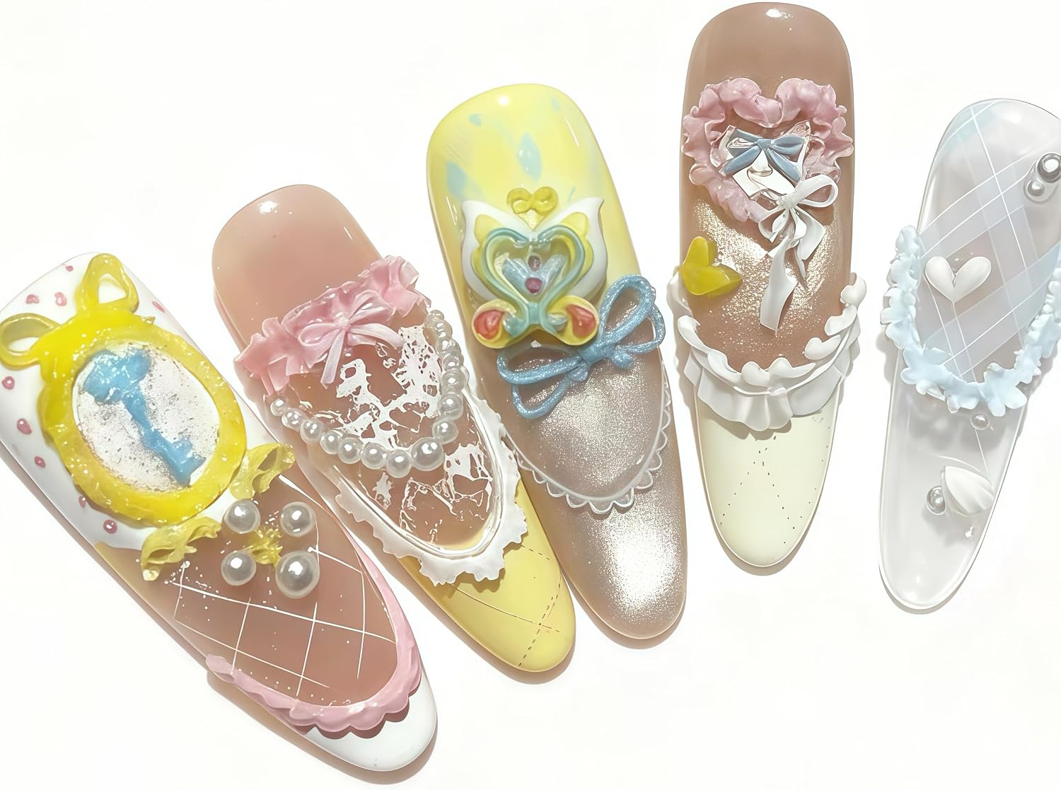 3D Lace Gel Nail Art Mold Arts Resin Flower Bow Molds for Accessories Supplies Strawberry Laces Silicone Tools Cute Nails Style
