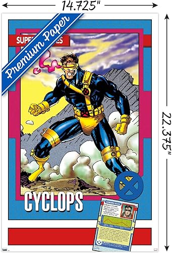 Miniatura 6 de Trends International Marvel Trading Cards - Póster de pared de cíclope, 22.375 x 34 pulgadas, versión premium sin marco